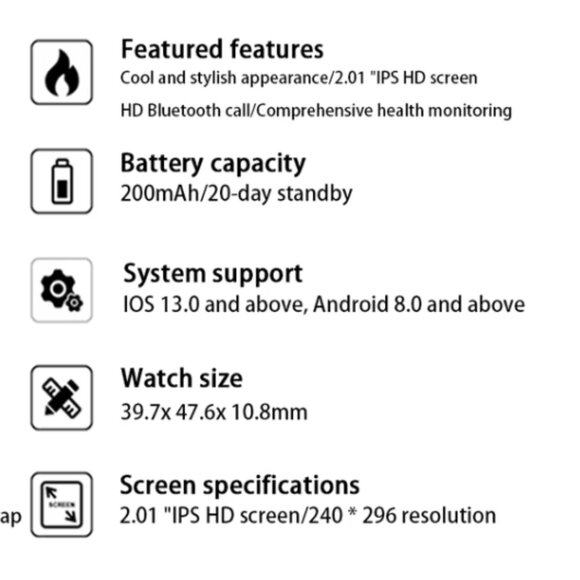 Black Fitness Tracker & Multifunctional Smart Watch Unisex Style and Fit - Picture 7 of 16